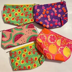 Clinique 5 Cosmetic Bags Fruits & Flowers Patterns